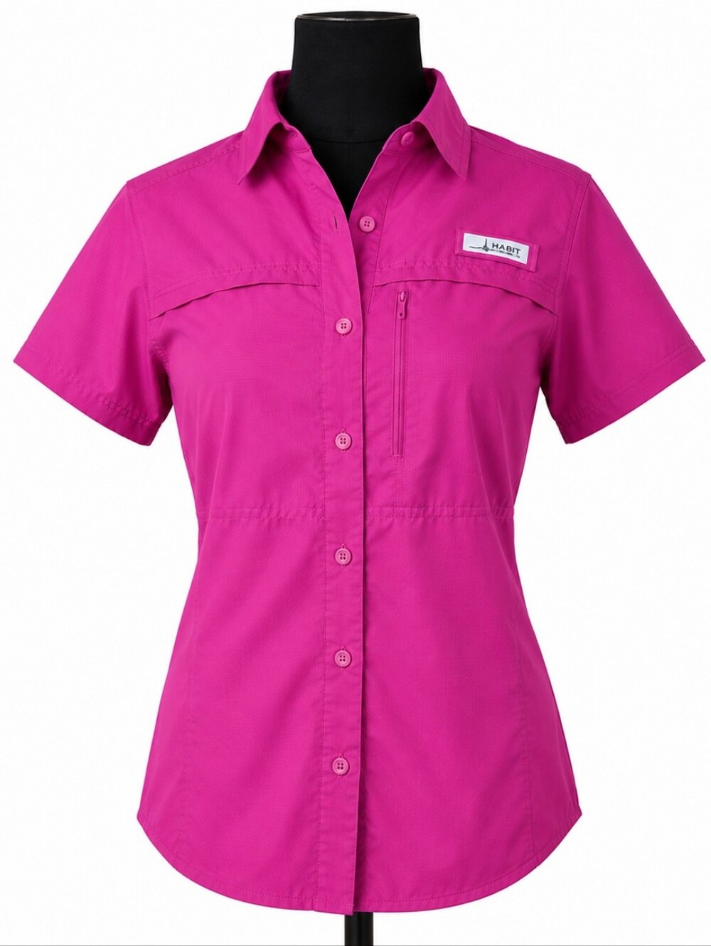 Pink Short Sleeve Button-Up Shirt
